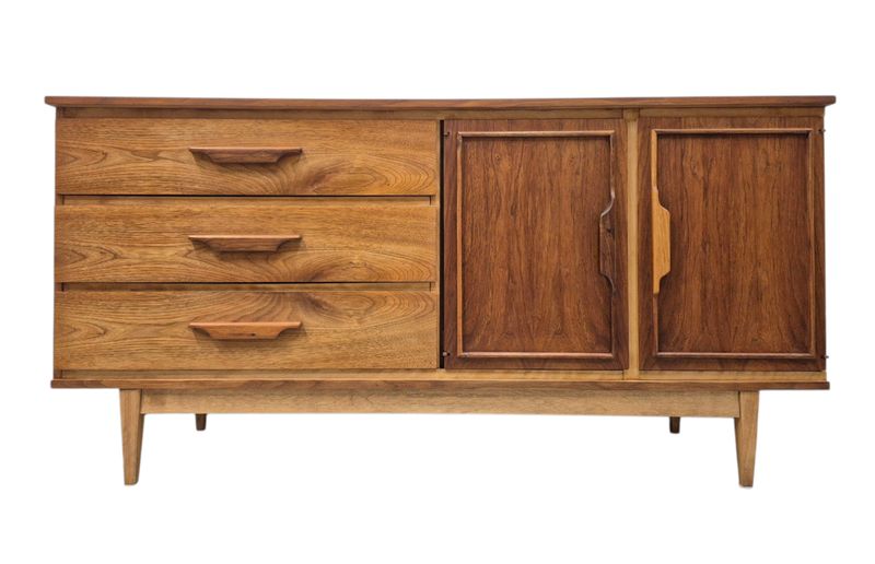 Mid Century Walnut Sideboard Credenza by HPL