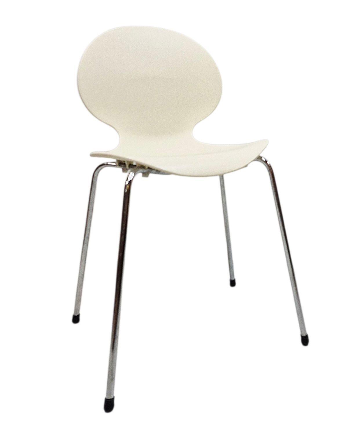 Mid Century Off White Plastic Molded Chair by Galvano Tecnica