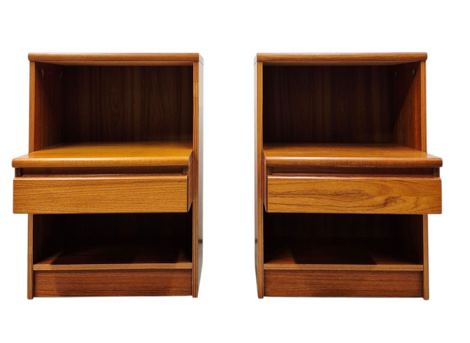 Pair of Danish Mid Century Modern Teak Nightstands