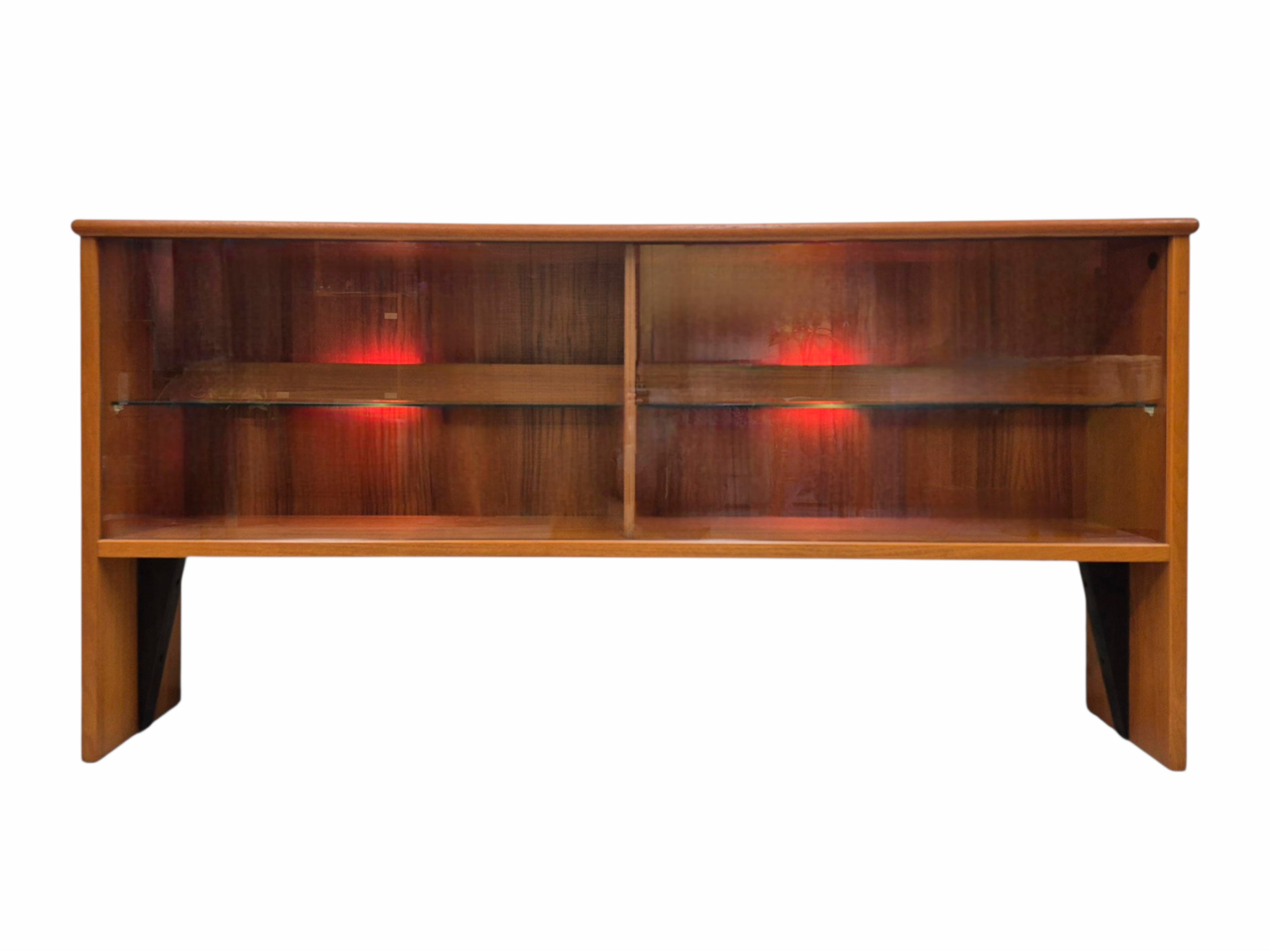Danish Mid Century Teak Display Cabinet with Lights