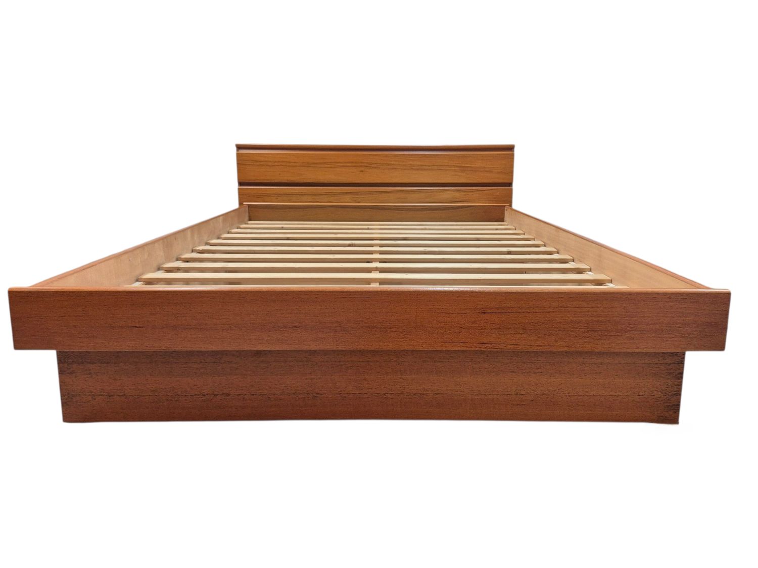 Danish Mid Century Teak Queen Size Bed Frame