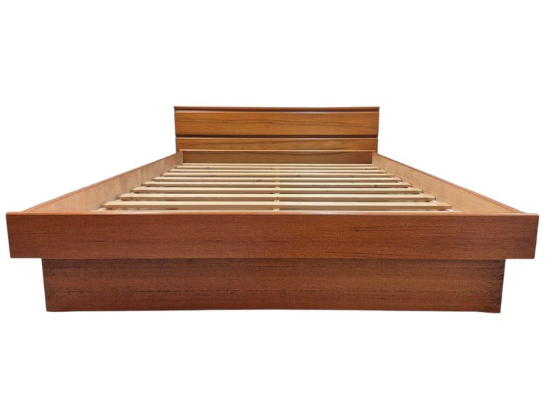 Danish Mid Century Teak Queen Size Bed Frame