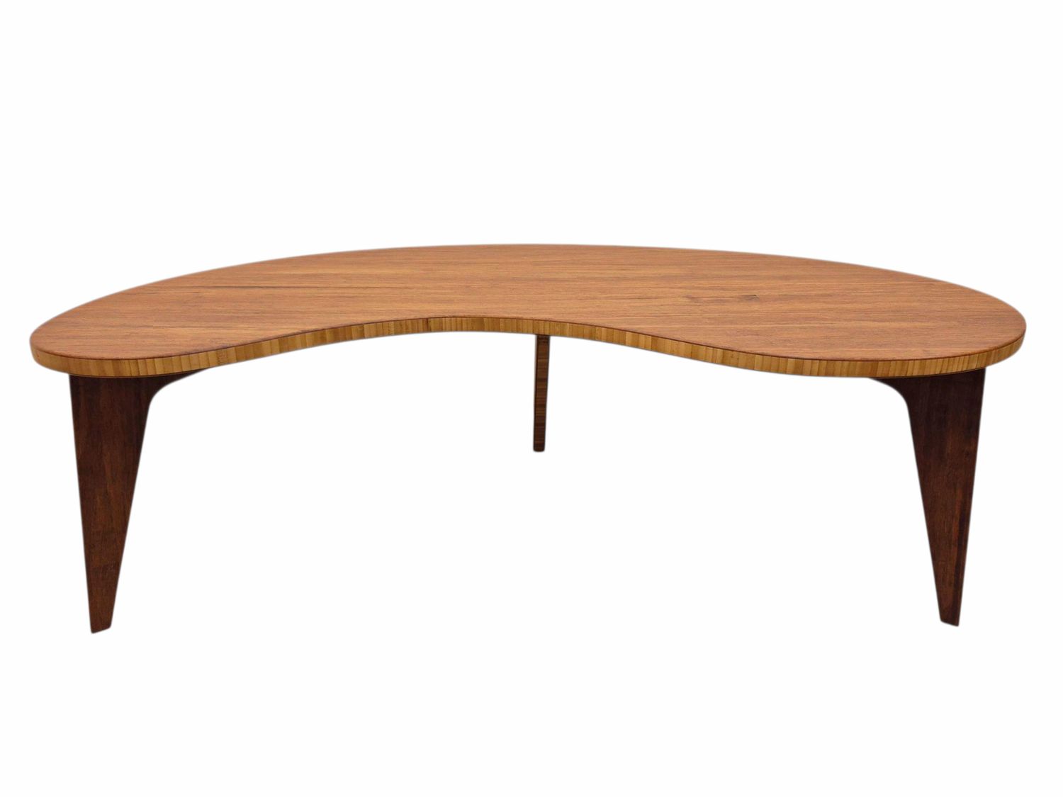 Kidney Shape Coffee Table in Chestnut Finish
