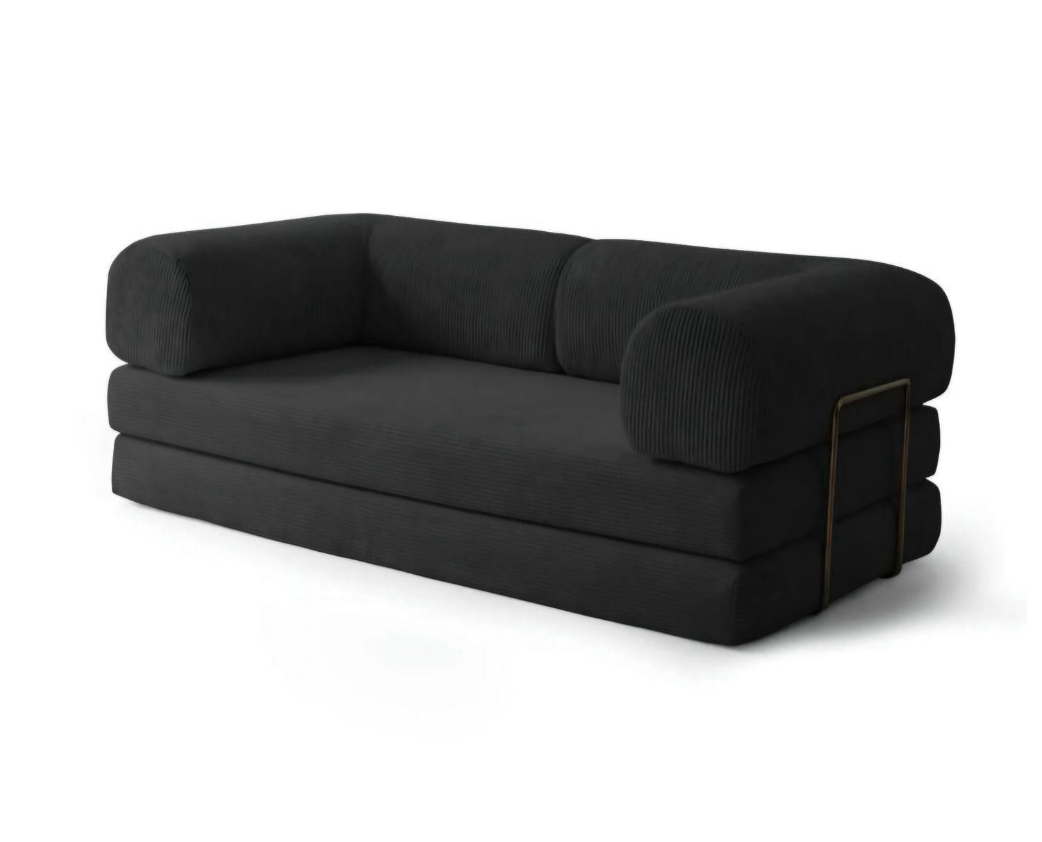 PUFF Corduroy Sleeper Sofa - Charcoal Black