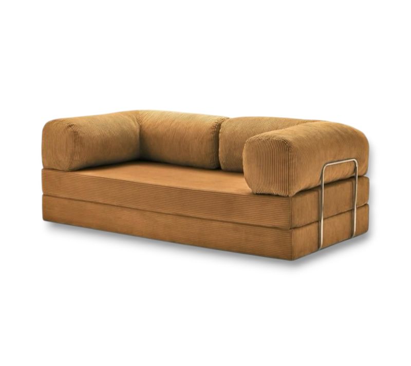 PUFF Corduroy Sleeper Sofa - Dark Mustard