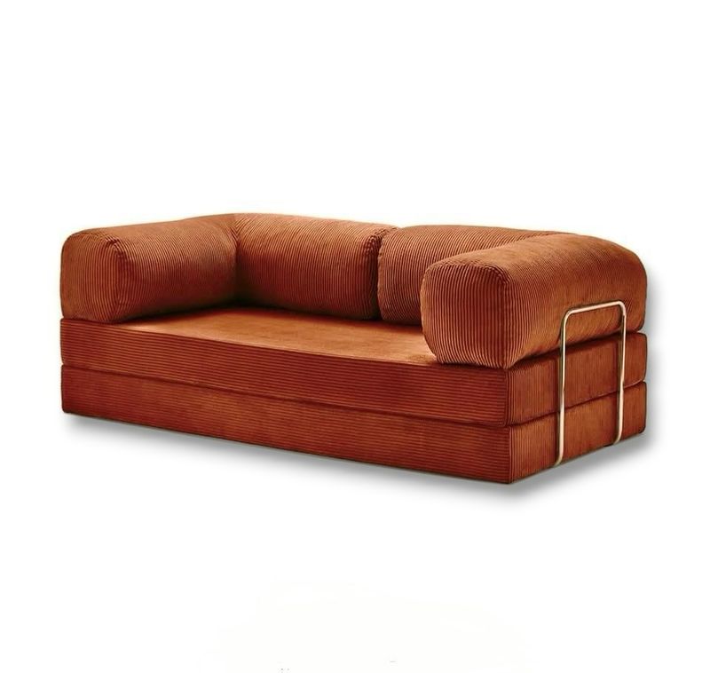 PUFF Corduroy Sleeper Sofa - Burnt Orange