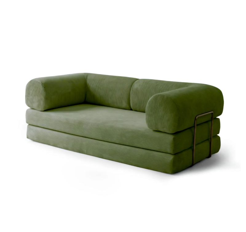 PUFF Corduroy Sleeper Sofa - Winter Green