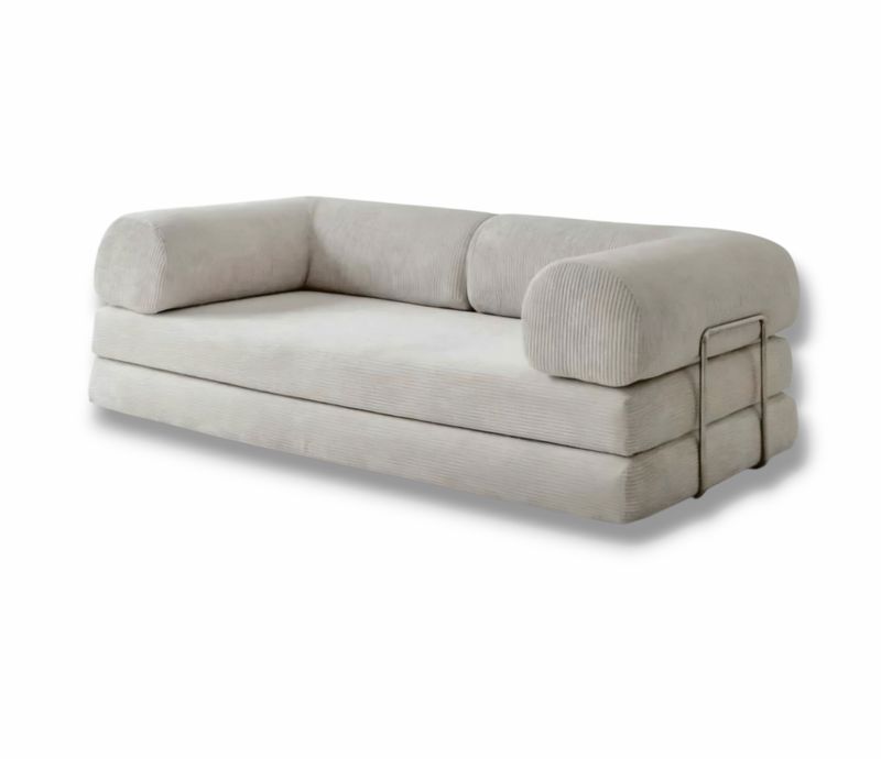 PUFF Corduroy Sleeper Sofa - Silk Grey