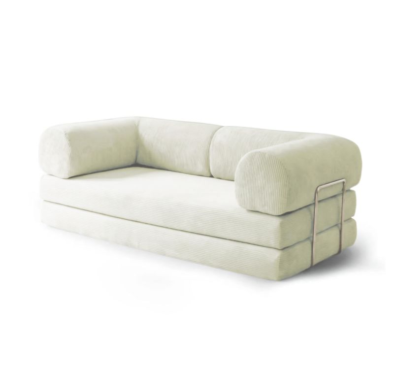 PUFF Corduroy Sleeper Sofa - Misty White