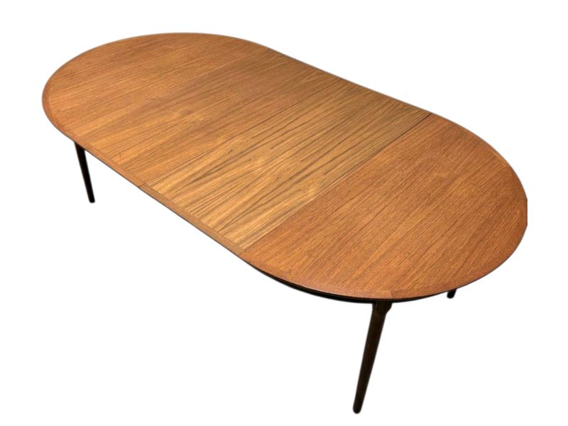 Mid Century Teak Expandable Dining Table with 2 Leafs by AR Denmark