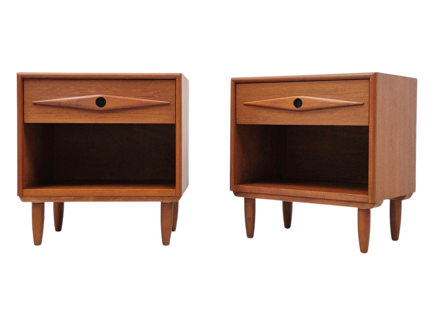 Pair of Mid Century Teak Nightstands