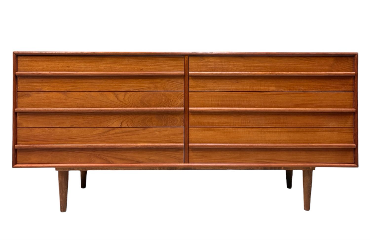 Mid Century Teak Dresser with Six Drawers