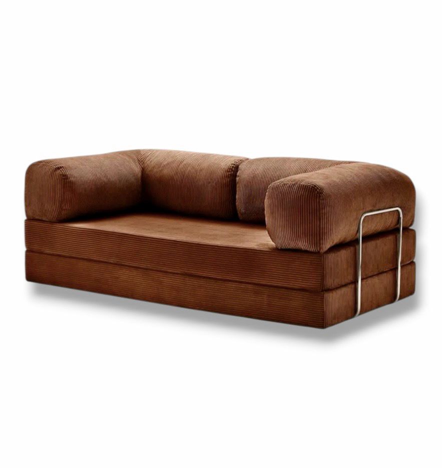 PUFF Corduroy Sleeper Sofa - Chocolate Brown