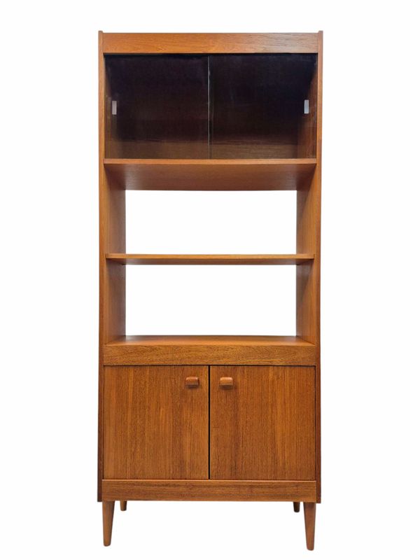 Vintage Teak Tall Cabinet Hutch