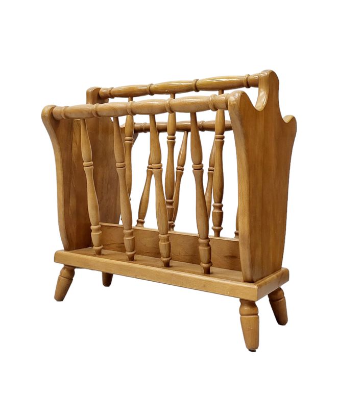 Vintage Japanese Solid Maple Magazine Rack