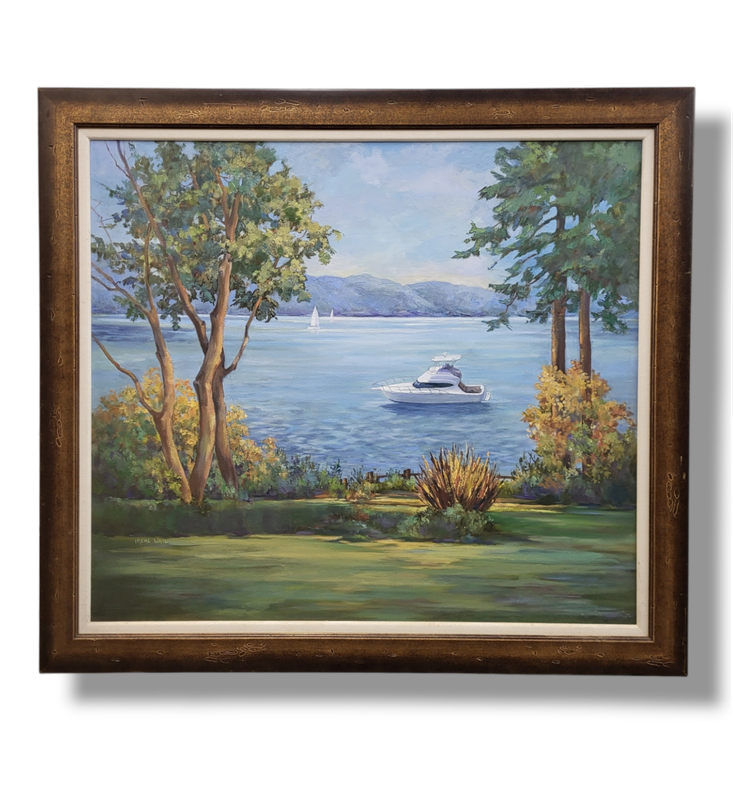 Large Scale Original Painting of Okanagan Lake by Canadian Artist Irene Wahl