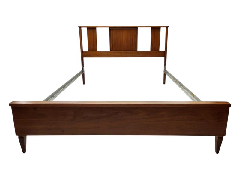 Mid Century Walnut Full Size Bedframe by Princeville Furniture
