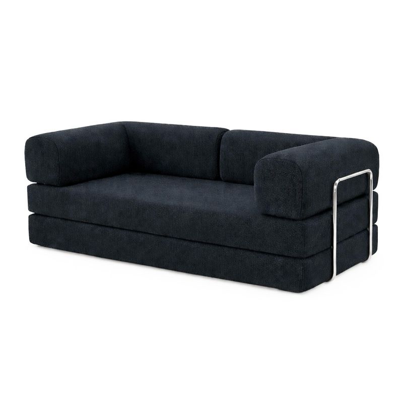 PUFF Corduroy Sleeper Sofa - Charcoal Blue/Deep Blue