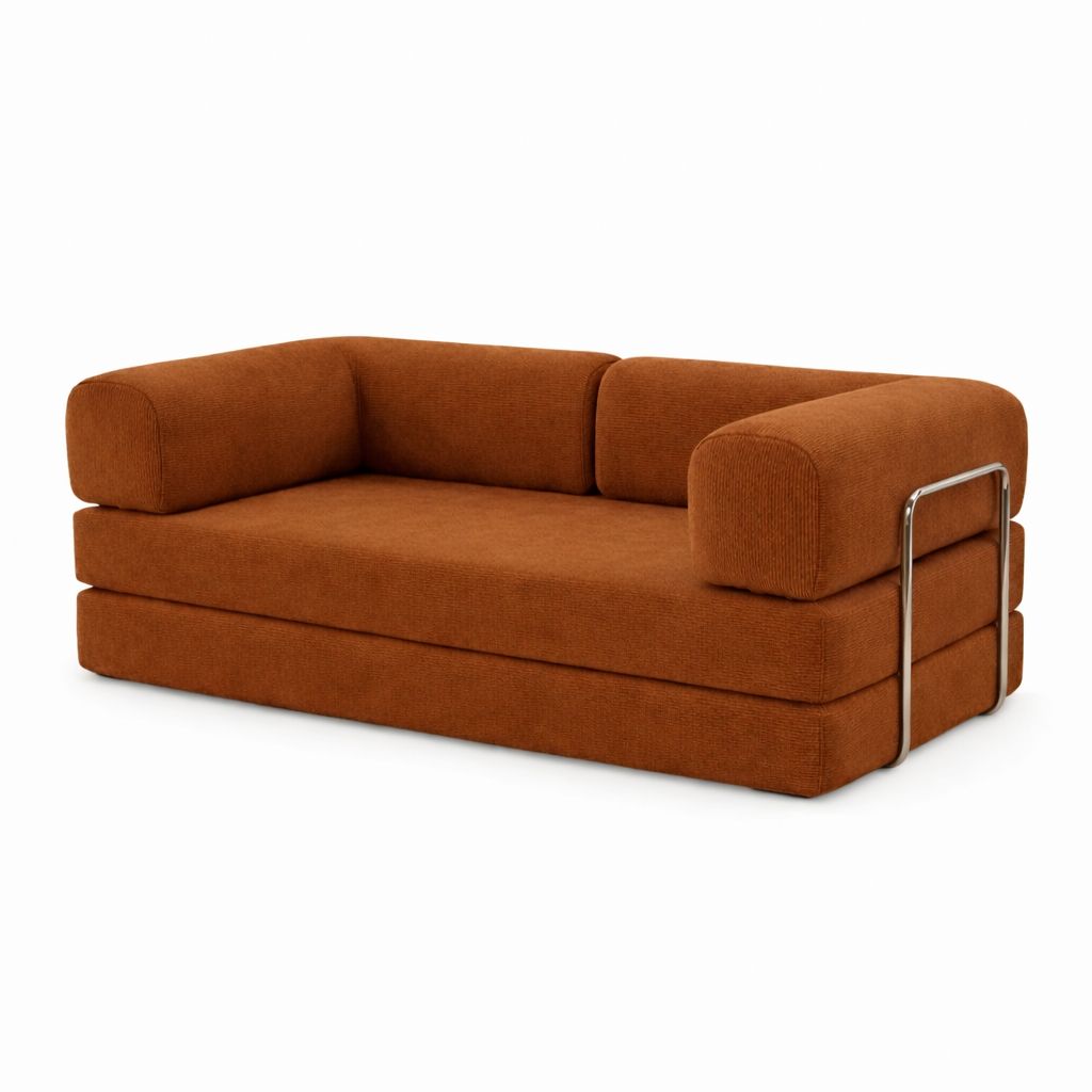 PUFF Corduroy Sleeper Sofa - Burnt Orange