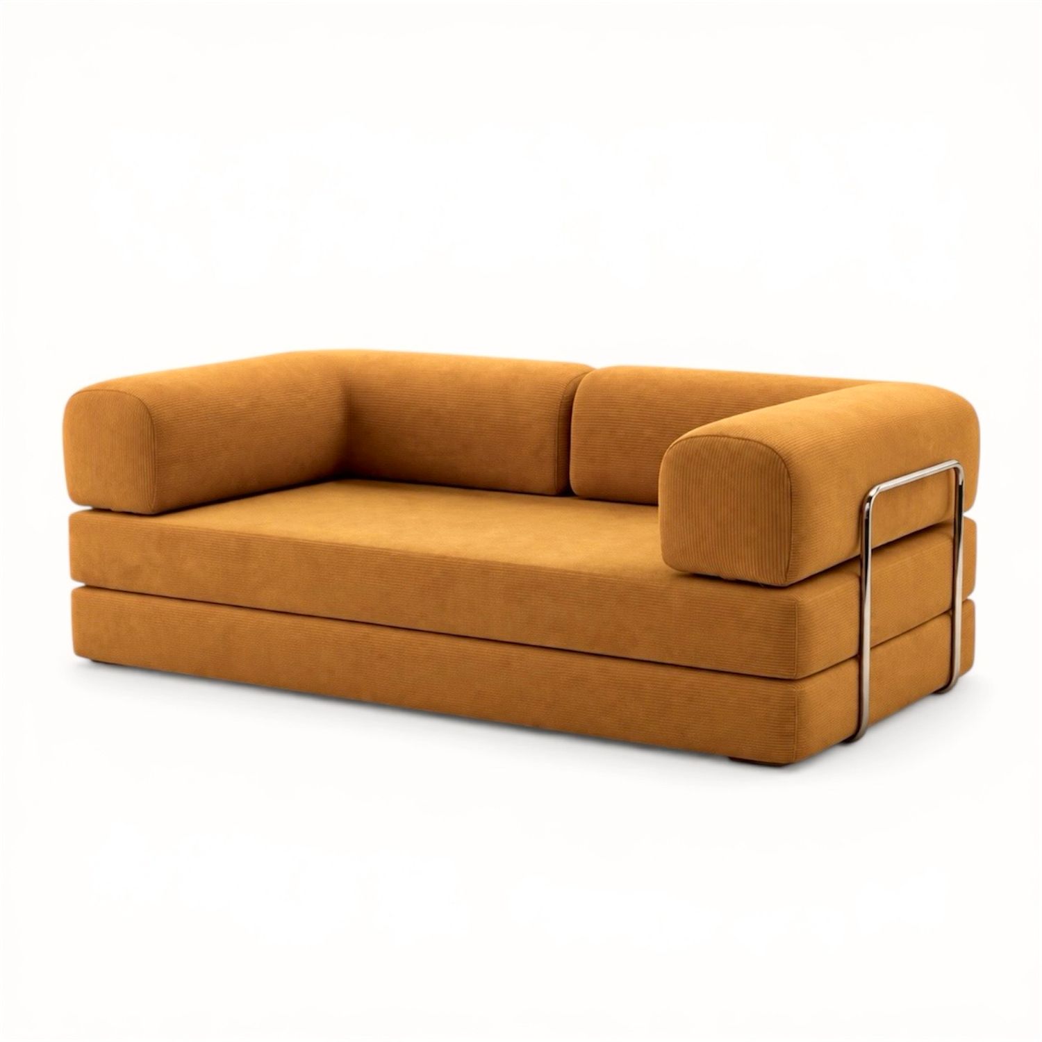 PUFF Corduroy Sleeper Sofa - Dark Mustard