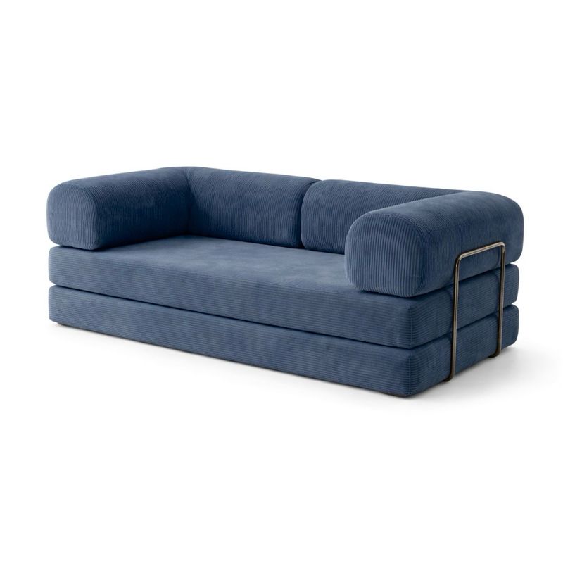 PUFF Corduroy Sleeper Sofa - Slate Blue