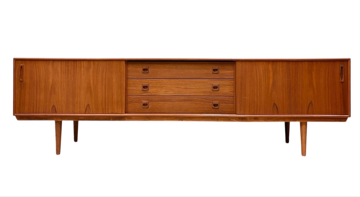 94.5" Extra Long Danish Mid Century Teak Credenza
