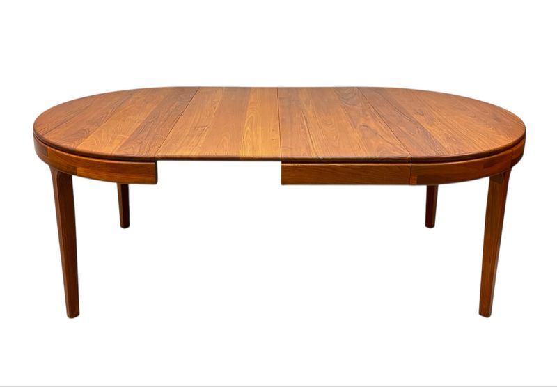 81 1/2" Long Mid Century Solid Teak Expandable Dining Table by Oscar Grann
