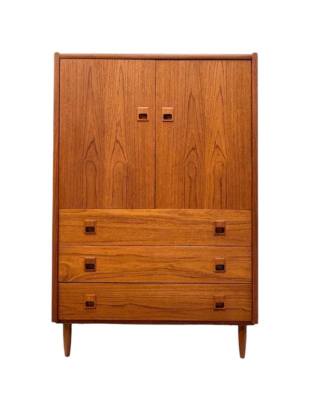 Mid Century Teak Armoire Dresser by Mobican