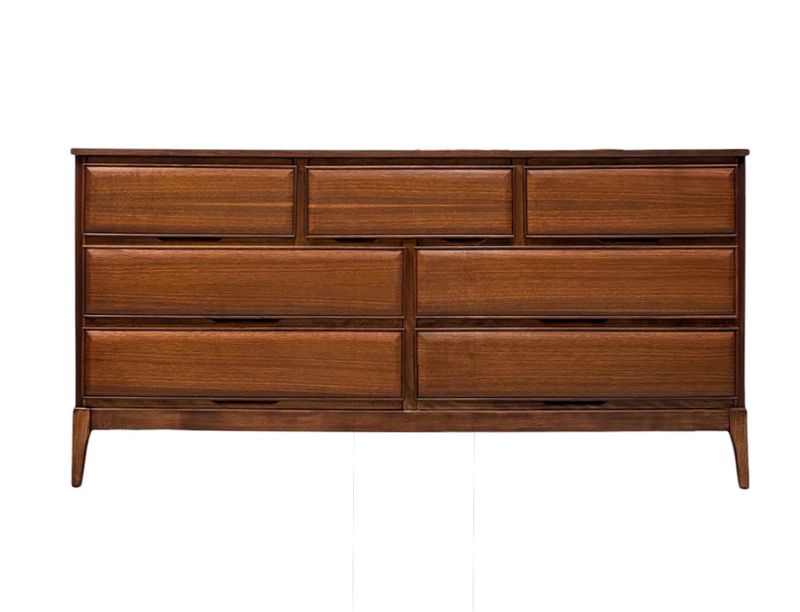 Mid Century Walnut Seven Drawer Dresser