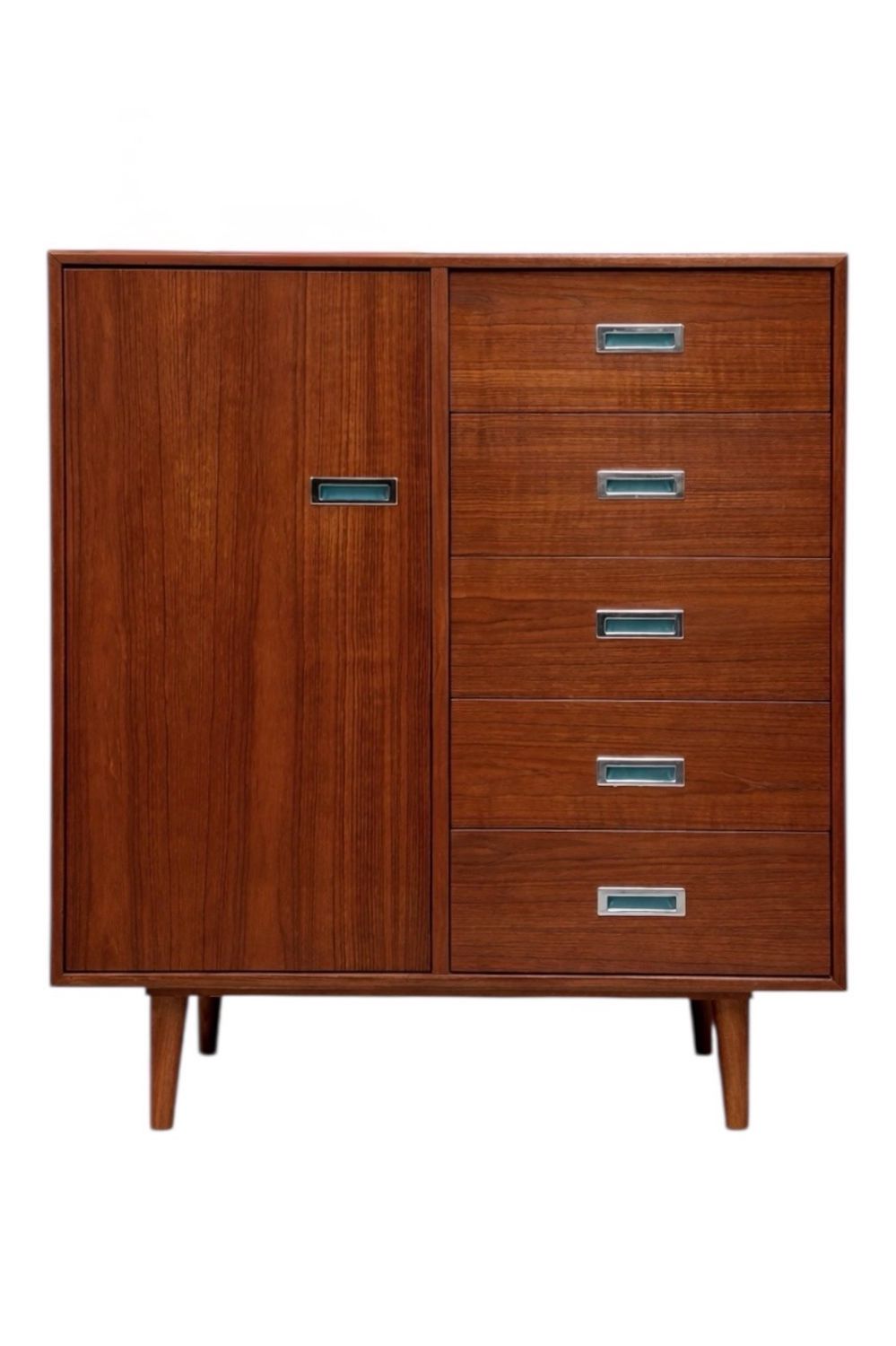 Mid Century Teak Gentleman's Chest/Armoire Dresser