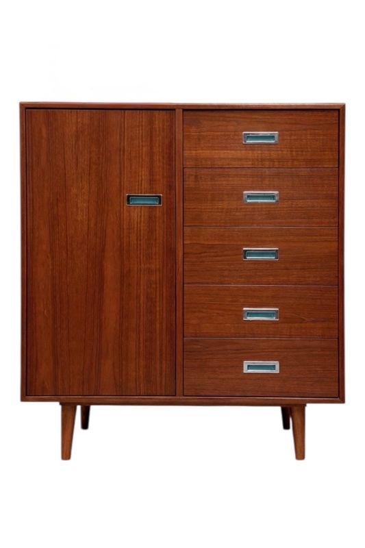 Mid Century Teak Gentleman's Chest/Armoire Dresser