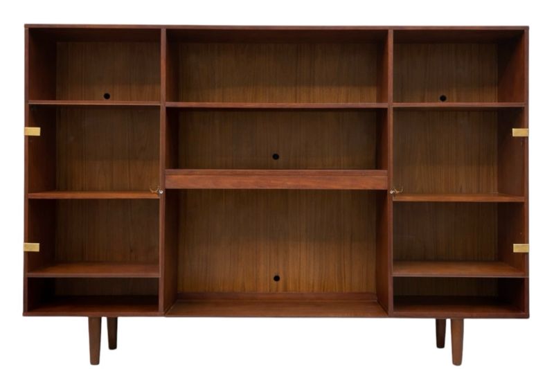 Large Mid Century Teak Display Cabinet and Bookcase