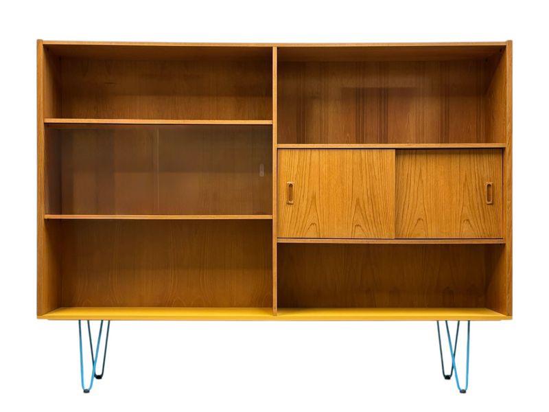 Large Mid Century Teak Cabinet /Bookcase Custom Modified in Memphis Style