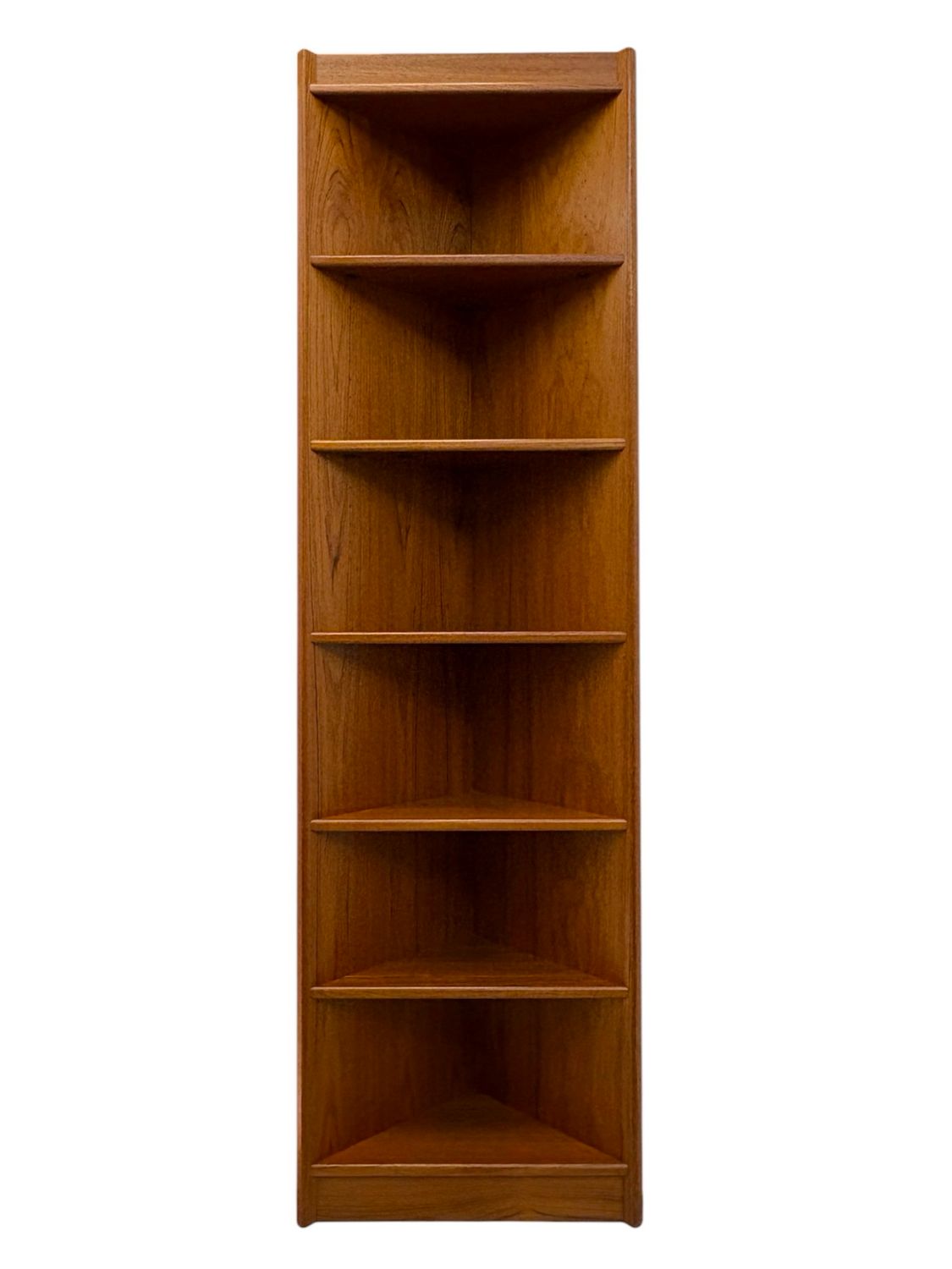6 Tier Mid Century Teak Corner Shelf