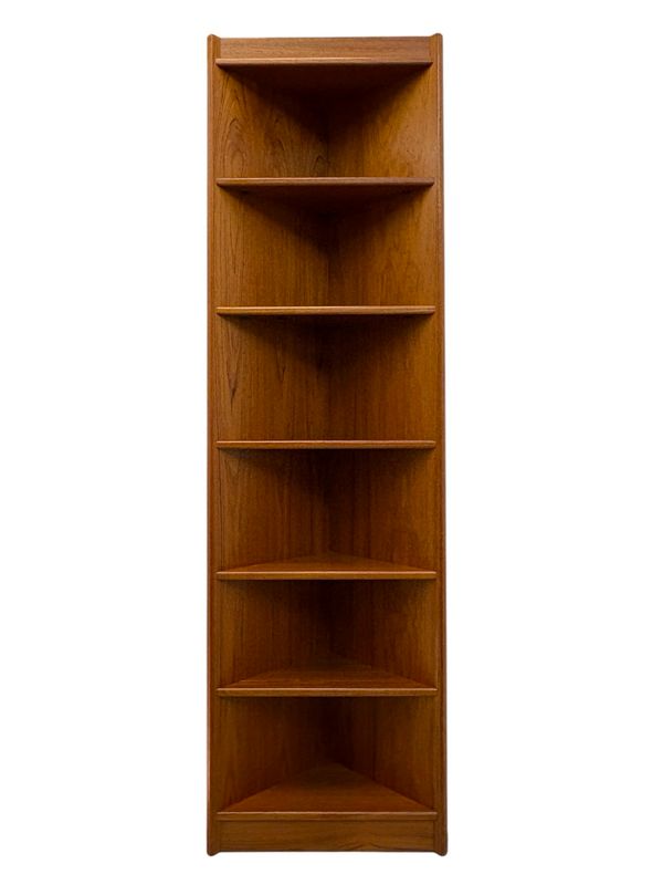 6 Tier Mid Century Teak Corner Shelf