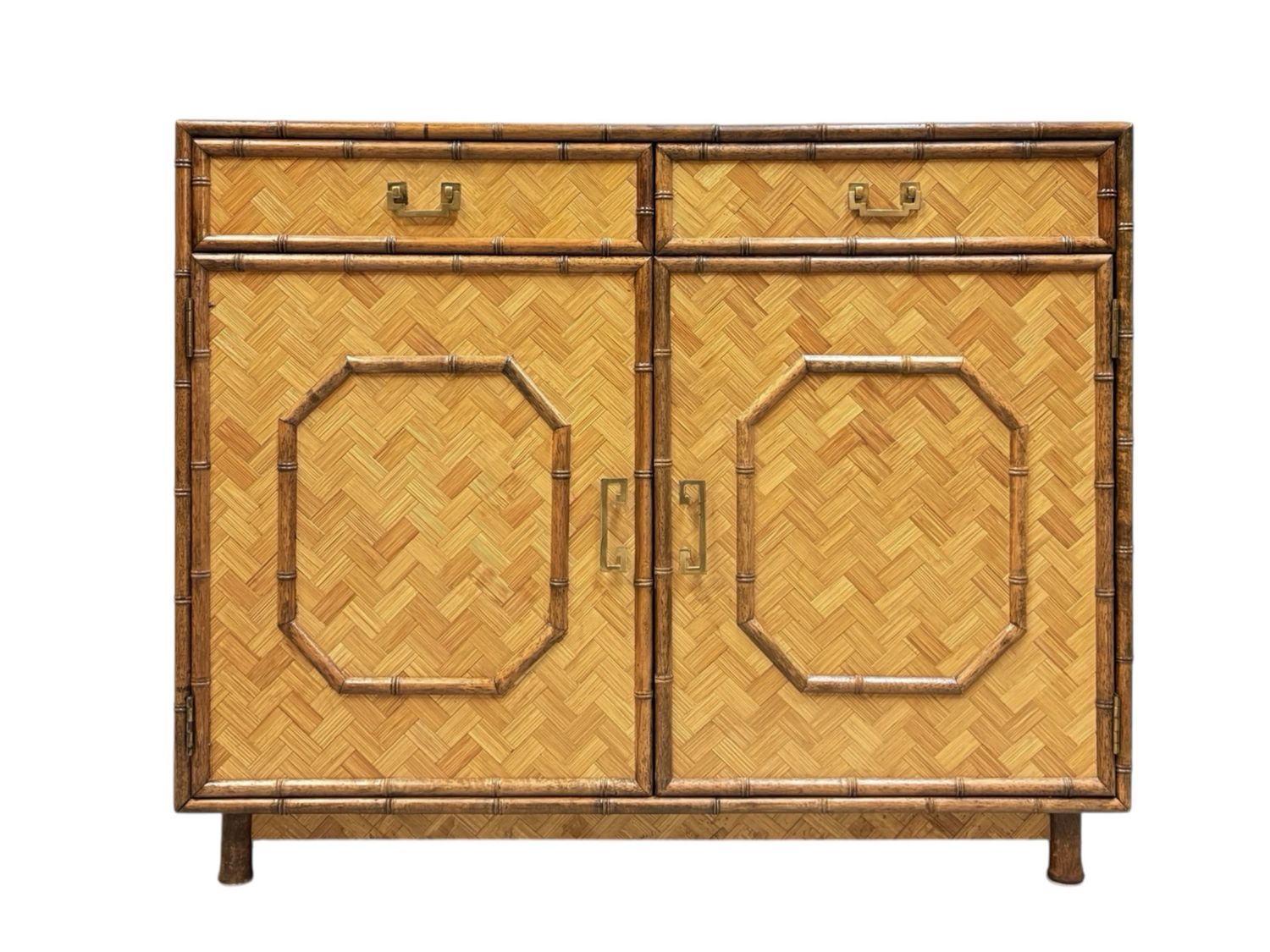 Vintage Mid Century Bamboo and Rattan Sideboard Vintage Mid Century Bamboo and Rattan Sideboard