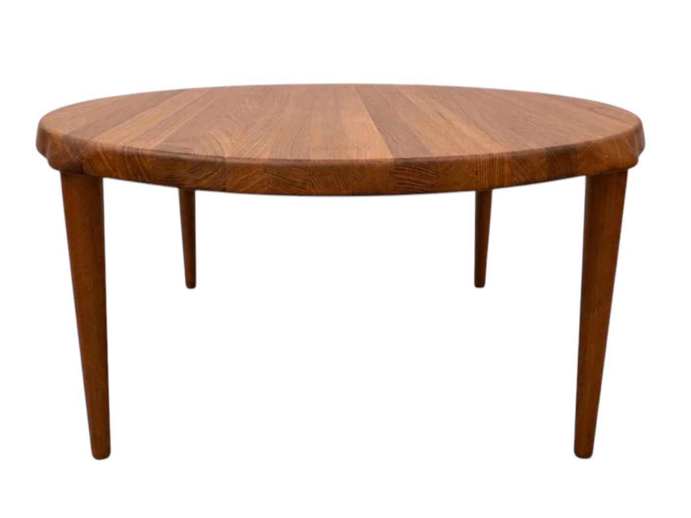 Mid Century Solid Teak Round Coffee Table by John Boné for Mikael Laursen