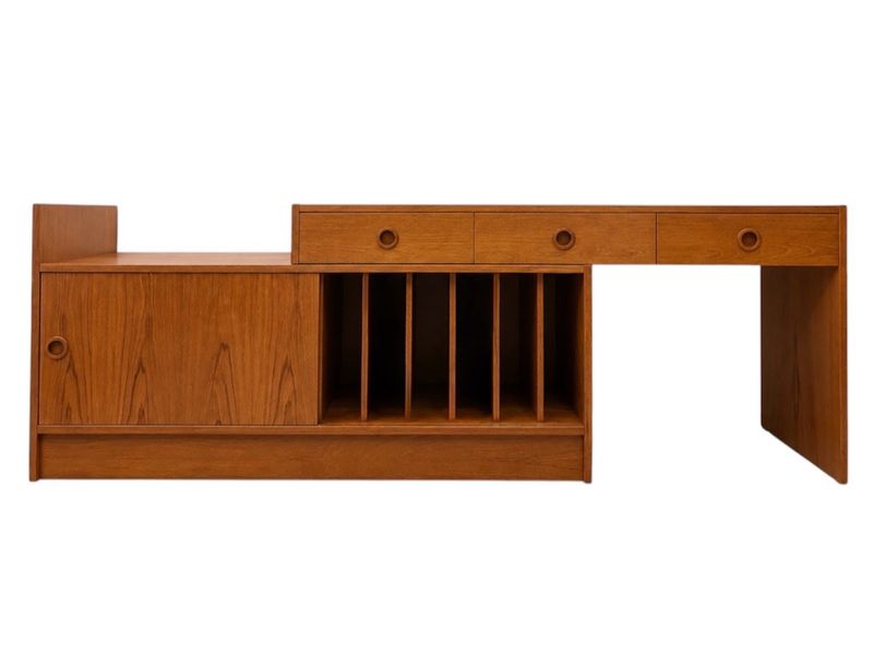 Swedish Mid Century Teak Extendable Media Cabinet