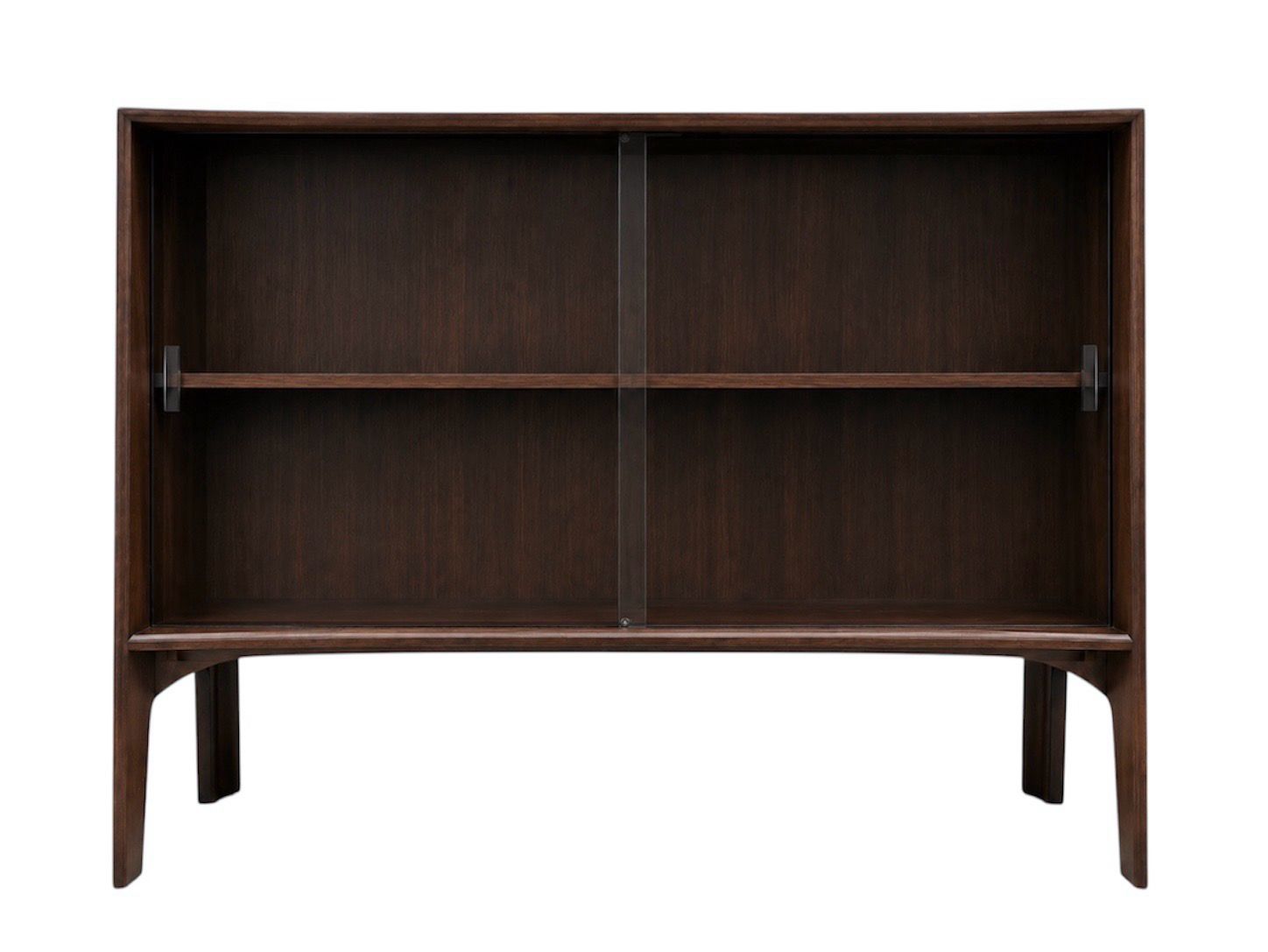 Mid Century Walnut and Elm Display Cabinet By Deilcraft