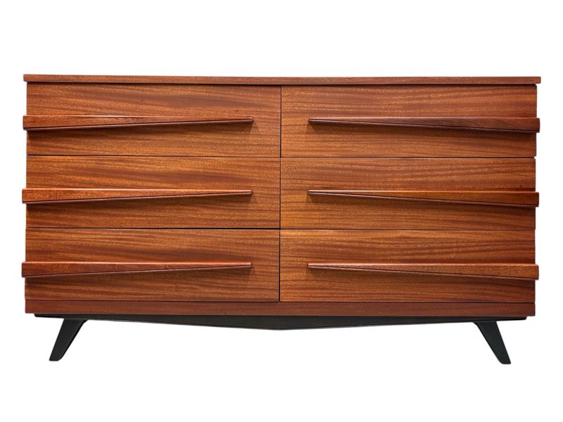 Mid Century Mahogany Six Drawer Dresser by Gibbard