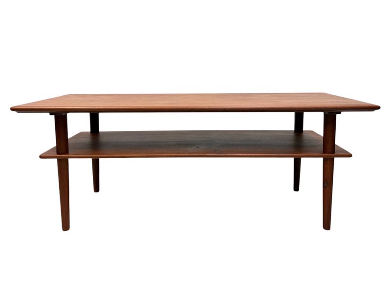 Mid Century Teak Coffee Table with Shelf