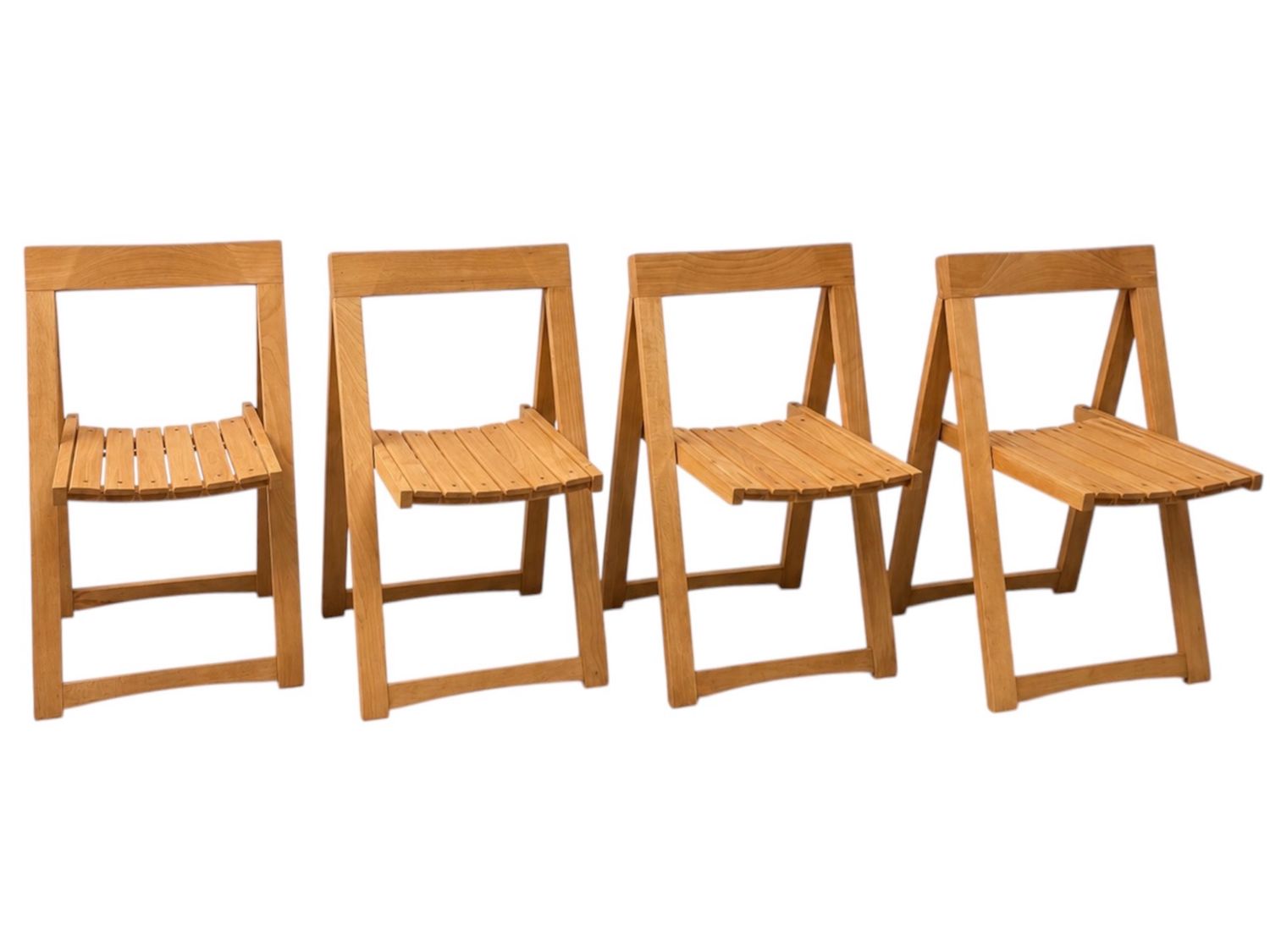 Set of 4 Italian Mid Century Trieste Folding Chairs by Aldo Jacober for Alberto Bazzani