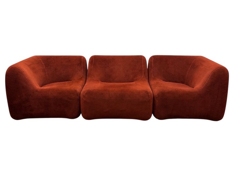 Vintage Featherston Numero VII 3 Piece Modular Sofa in Umber
