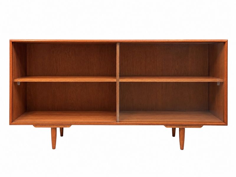 Mid Century Teak Credenza with Glass Sliding Doors