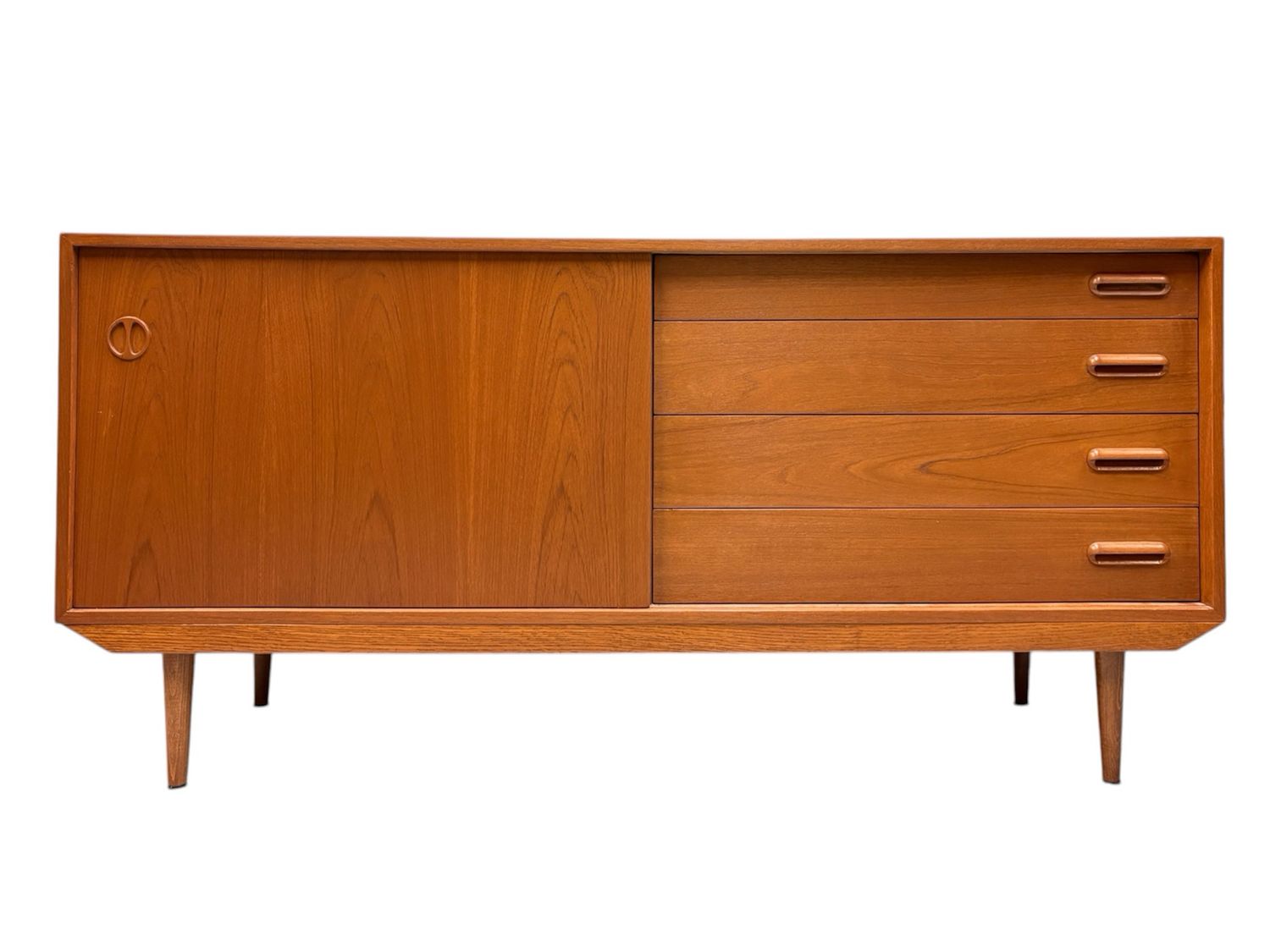 60 60" Mid Century Teak Credenza