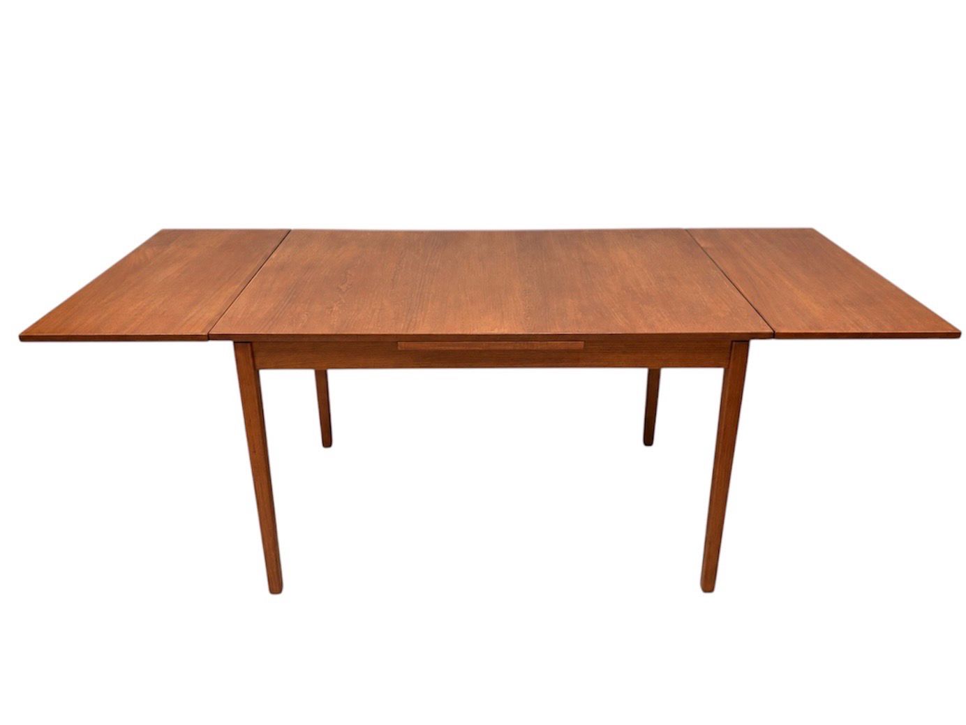 Swedish Mid Century Teak Dining Table with Draw Leafs