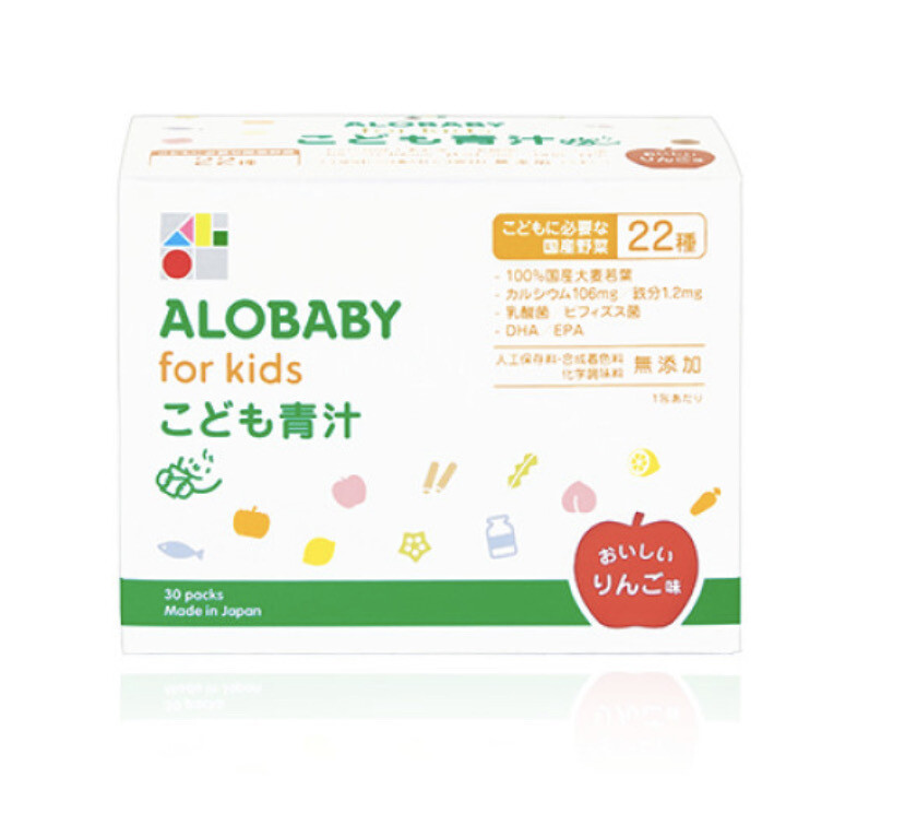 Аодзиру для детей со вкусом яблока ALOBABY Children's Aojiru Lactic Acid Bacteria + DHA Apple Flavor