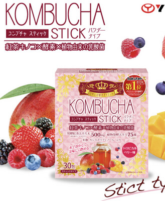 YUWA Kombucha Диетический напиток на основе чайного гриба, ферментов и натуральных пробиотиков 30 стиков