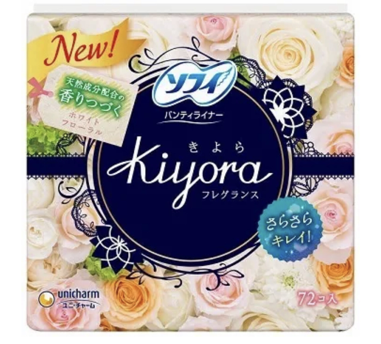 Ежедневные гигиенические прокладки Sofy 72 Kiyora Florai с цветочным ароматом, 72 шт.