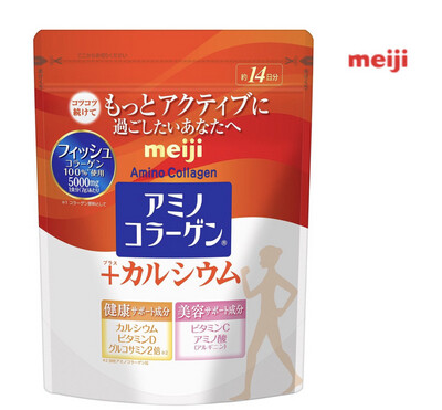 Meiji Коллаген с кальцием и глюкозамином Amino Collagen Plus Calcium 98 г на 28 дней.